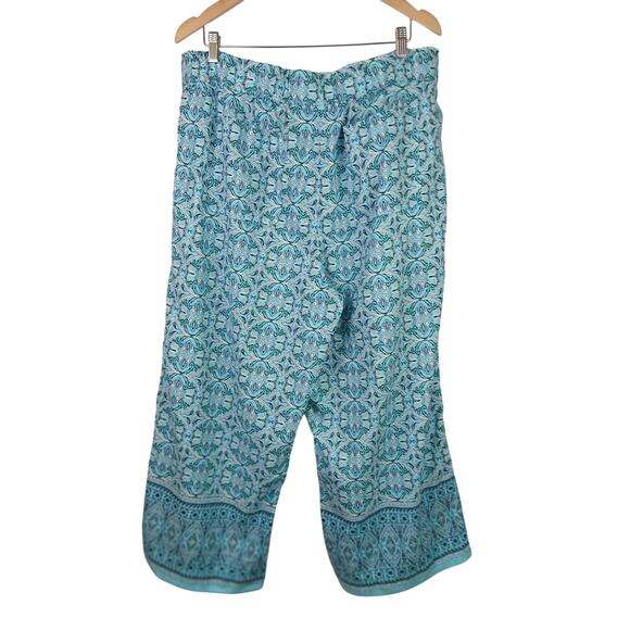 Talbots SZ XL Nantucket Linen Wide Leg Crop Pants & Matching Tank Oval Medallion - Picture 7 of 9